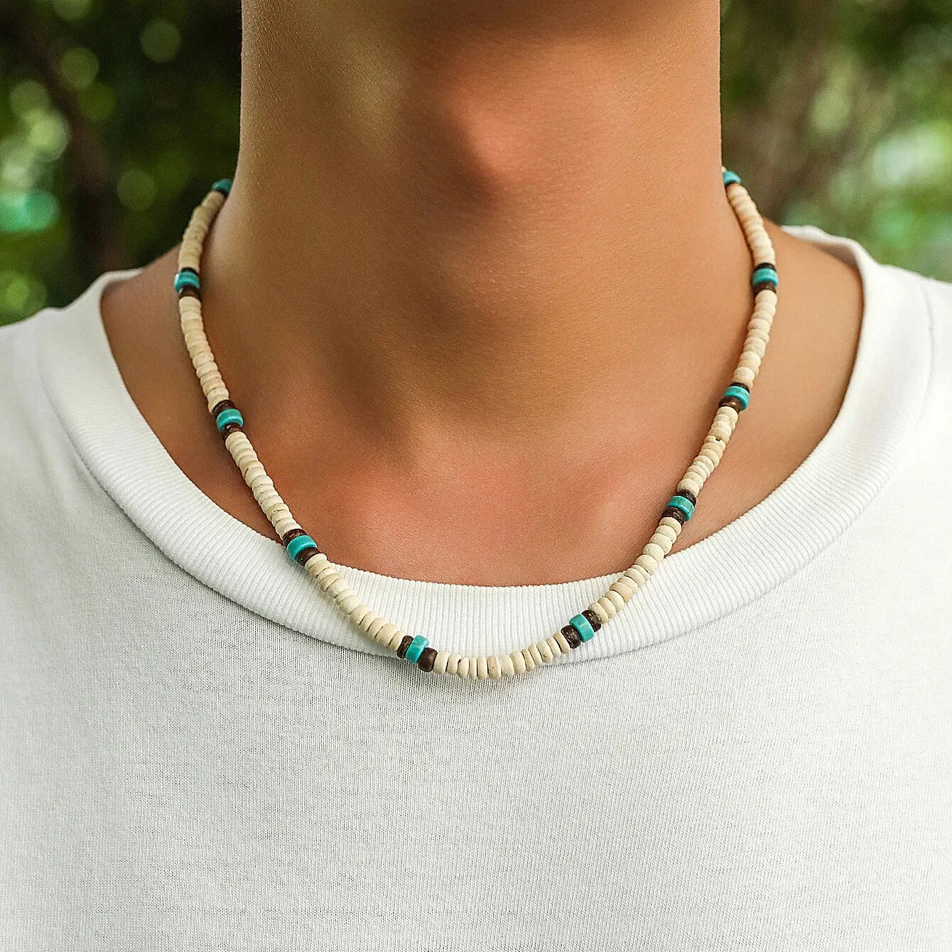 Men's Mali Necklace - Wooden Bead