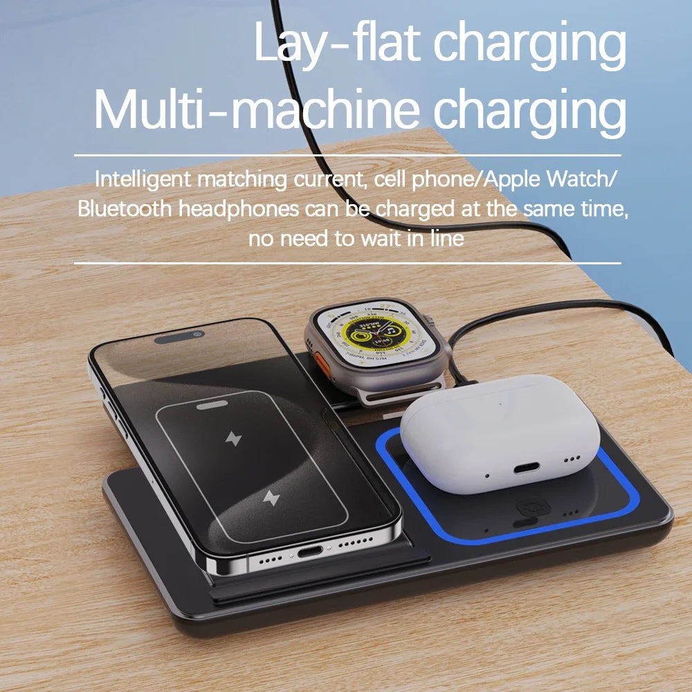 30W Apple Charging Dock: 3 in 1 Fast Charging Station (iPhone, Apple Watch, and Air Pods)