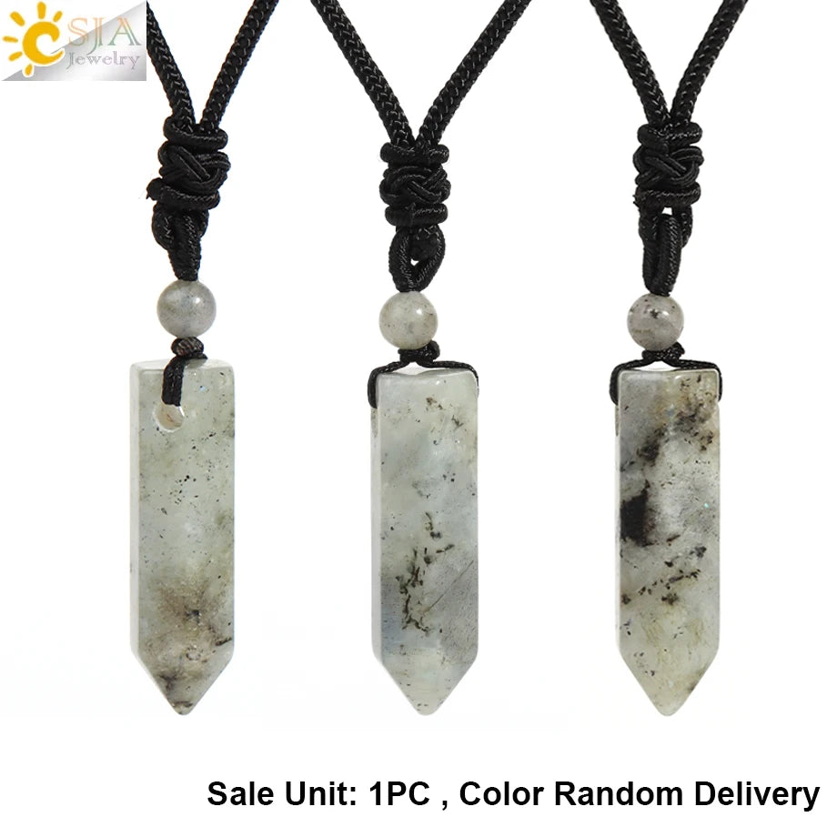 Men's Mali Necklace - Polished Stone Wolf-Shark Tooth