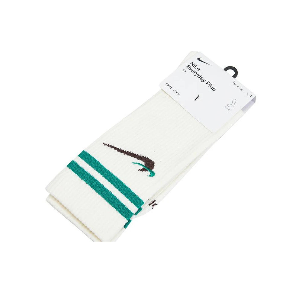 Nike Teal-Striped White Socks