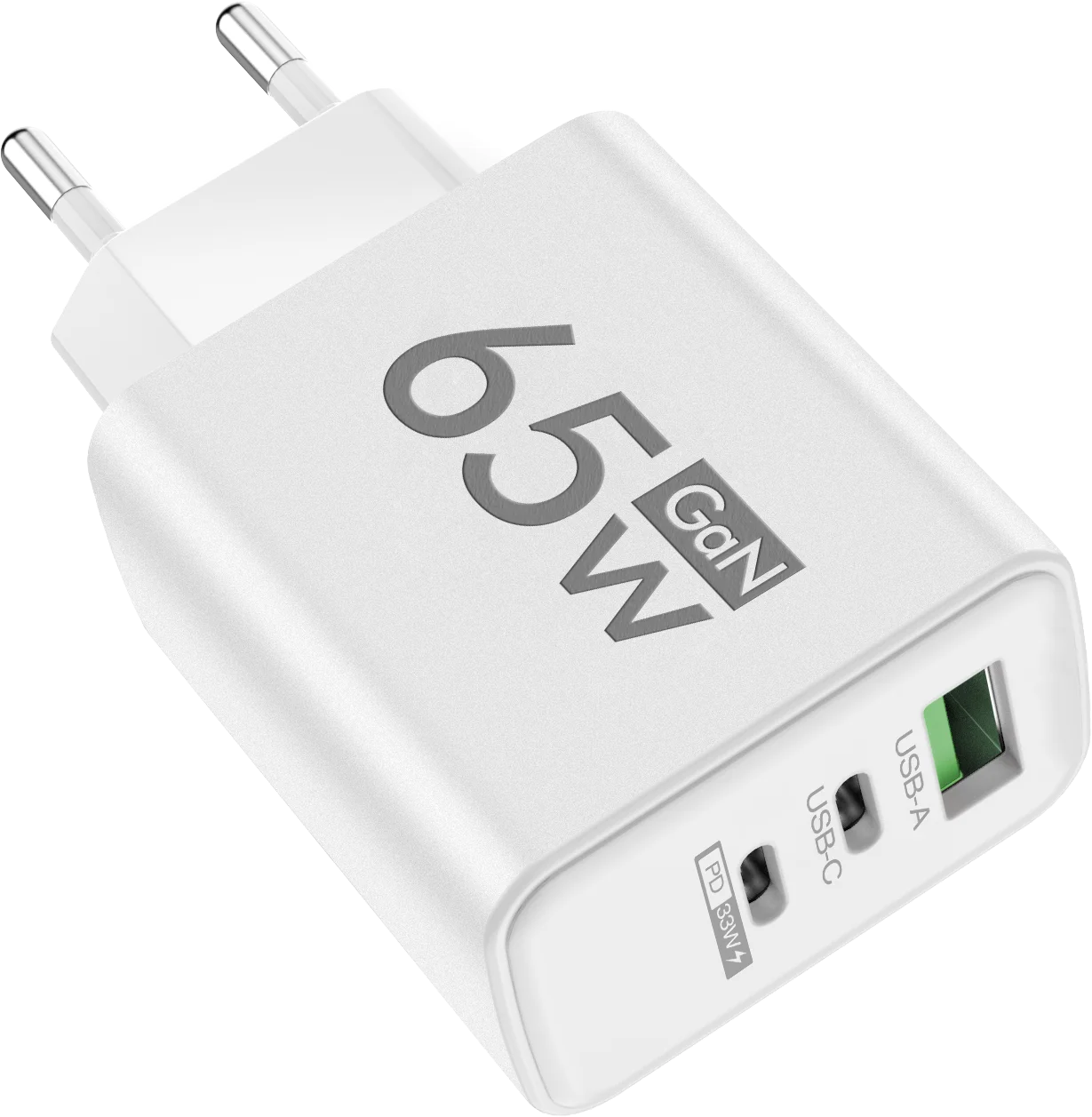 65W Lightning 3-Port Adapter - Charging Box/Plug (1 USB-A Port, 2 USB-C Ports)
