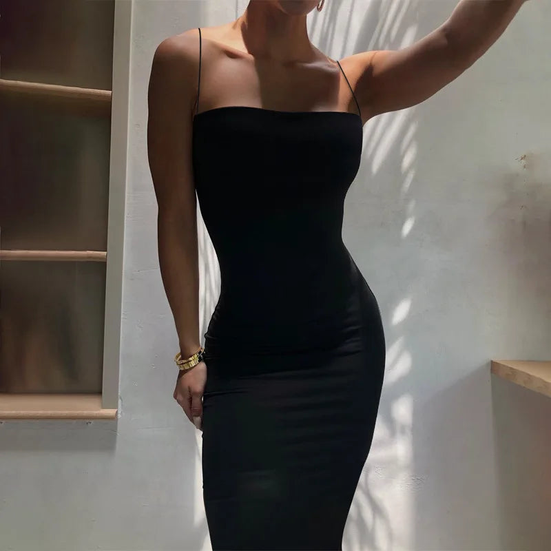 Mali Dress - Elegant Spaghetti Strap Summer Night