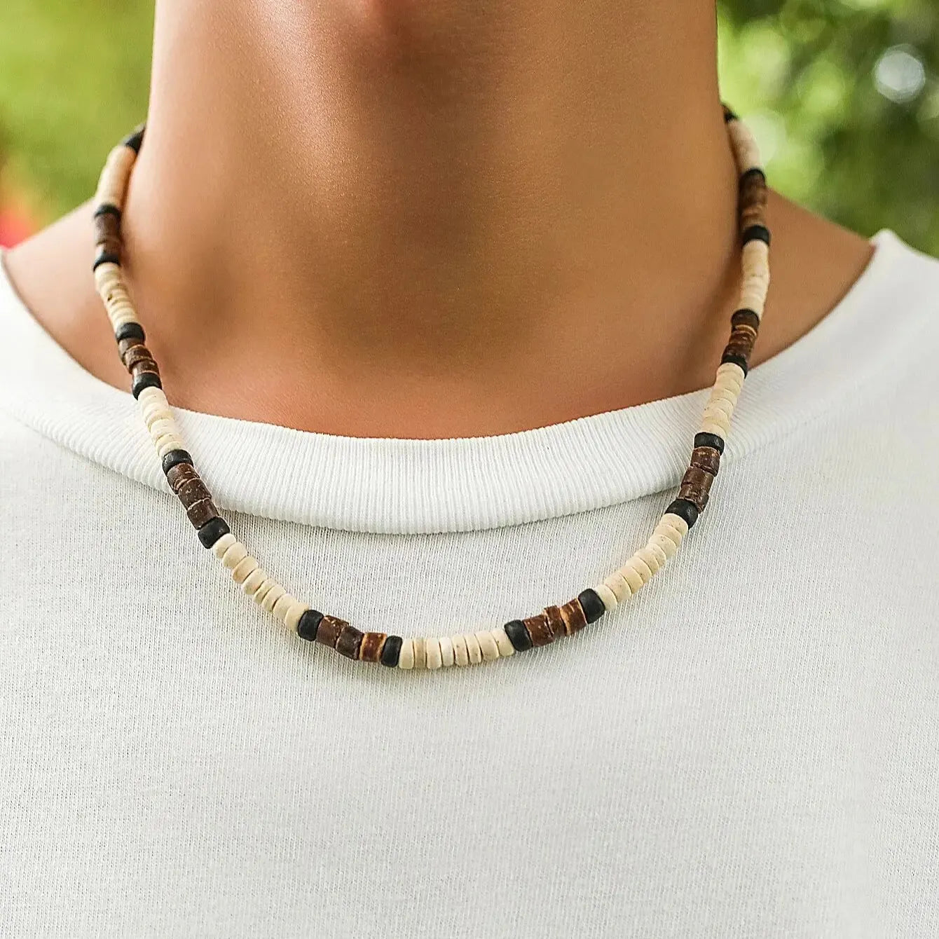 Men's Mali Necklace - Wooden Bead