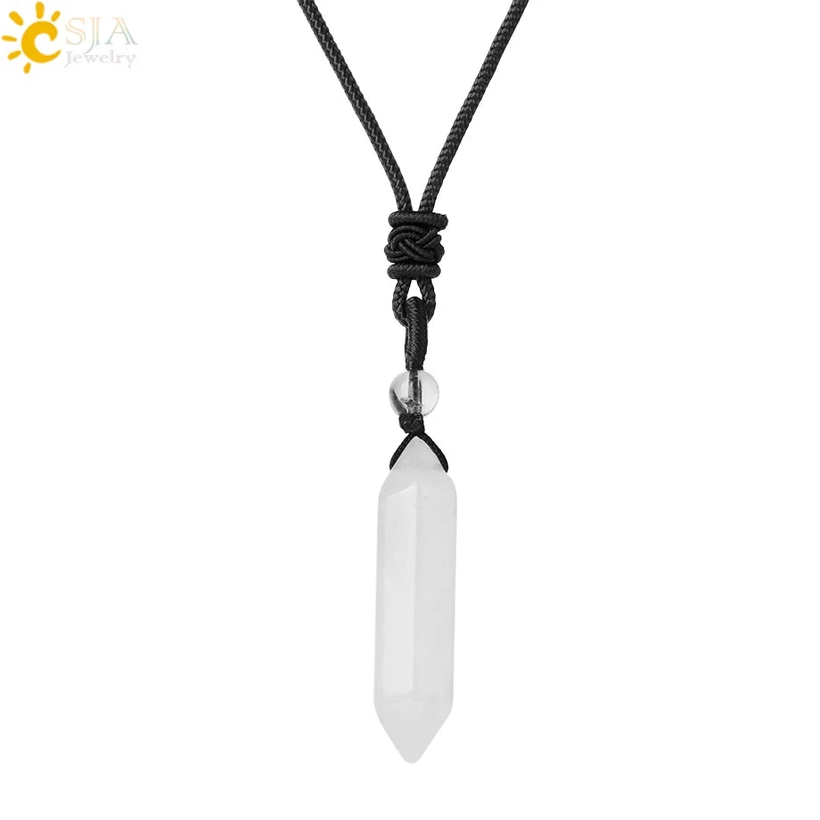 Men's Mali Necklace - Polished Stone Wolf-Shark Tooth