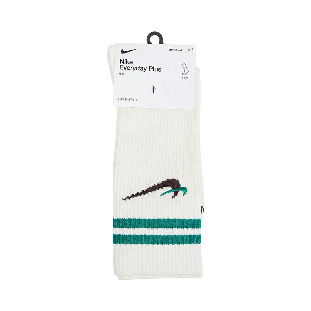 Nike Teal-Striped White Socks