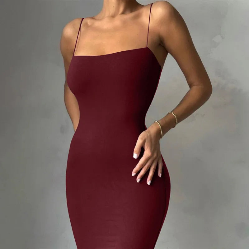 Mali Dress - Elegant Spaghetti Strap Summer Night