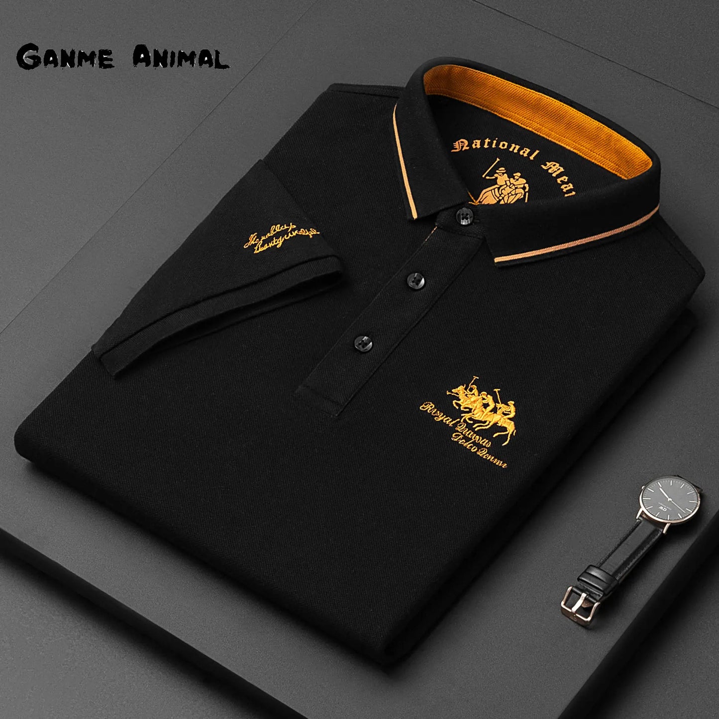New Summer Korean Embroidered Polo Shirt Men's Luxury Top Casual Lapel Short Sleeve T-shirt Fashion Anti-wrinkle Men T Shirt