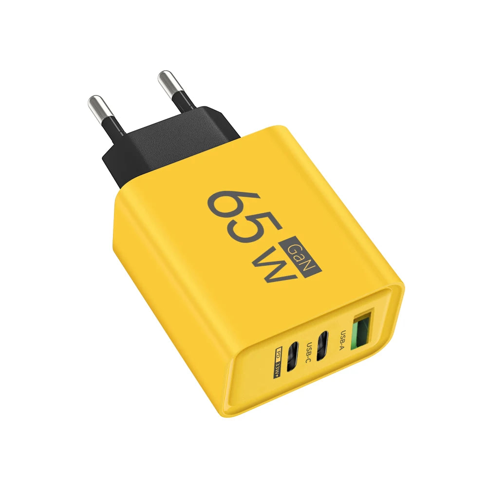 65W Lightning 3-Port Adapter - Charging Box/Plug (1 USB-A Port, 2 USB-C Ports)