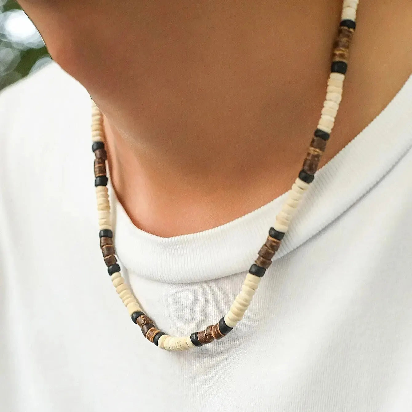Men's Mali Necklace - Wooden Bead
