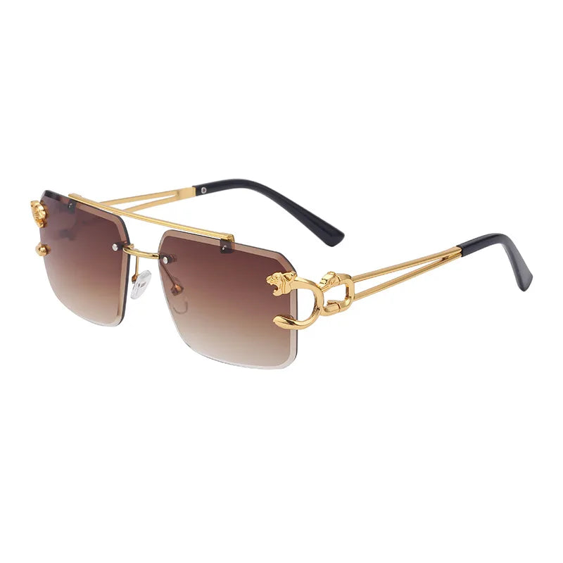 Rimless Leopard Ocean-Film Sunglasses - UV400
