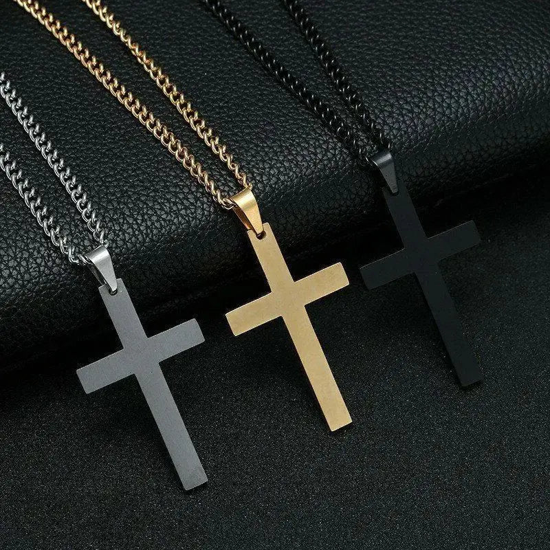 Men's Mali Necklace - Titanium Cross