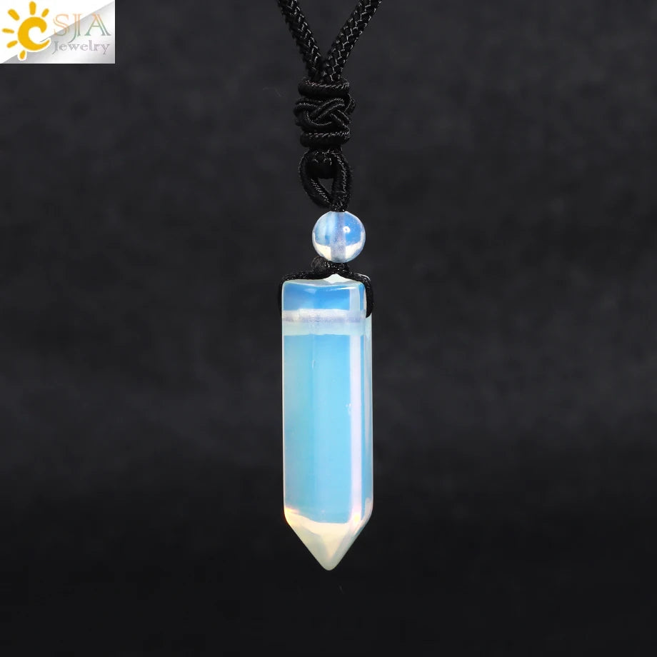 Men's Mali Necklace - Polished Stone Wolf-Shark Tooth