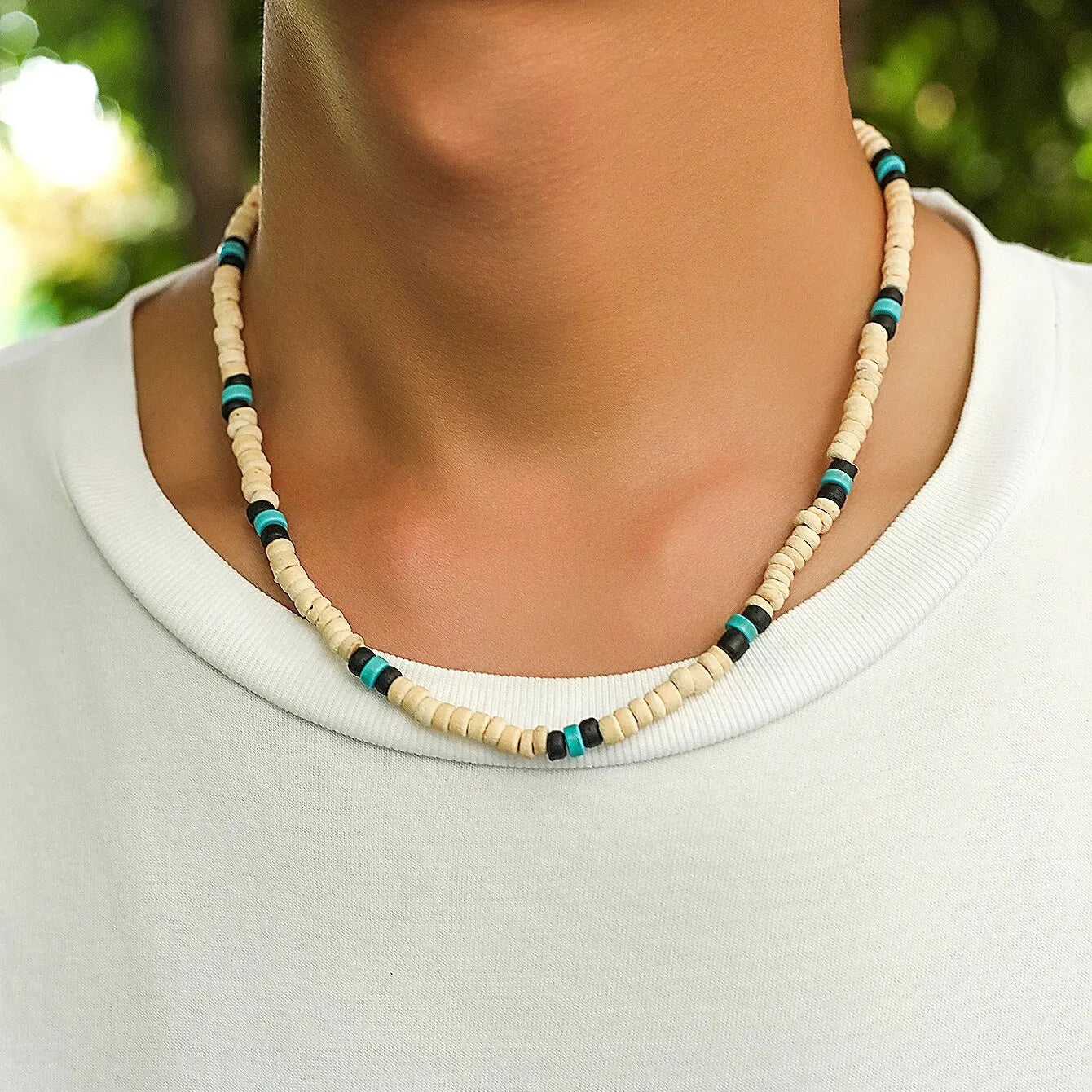 Men's Mali Necklace - Wooden Bead