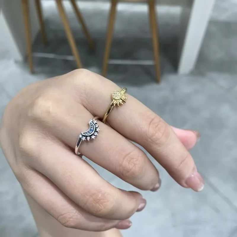 Everyday Moon & Sun 2pc Ring Set