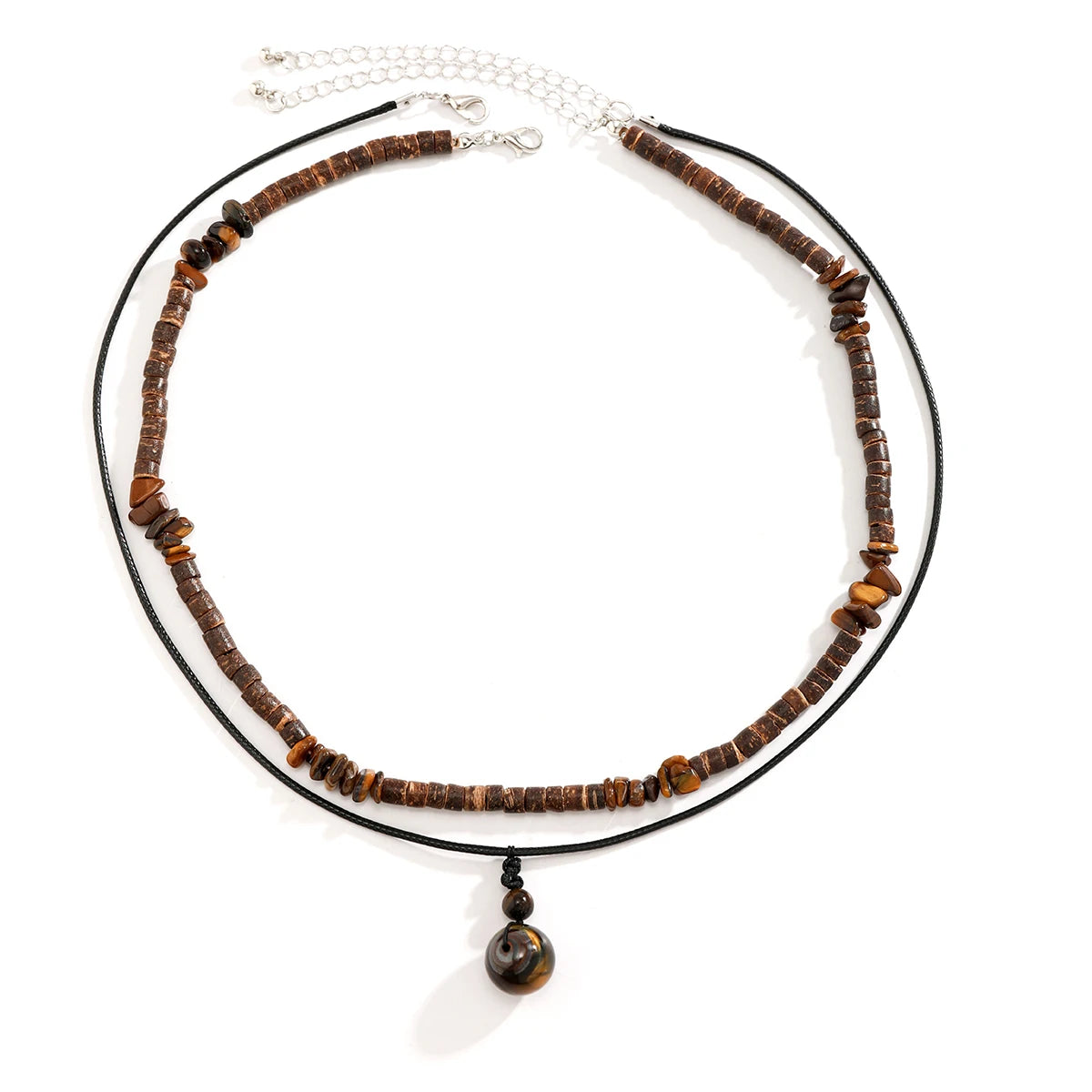 Men's Mali Necklace - 2pc Wooden/Stone Necklaces