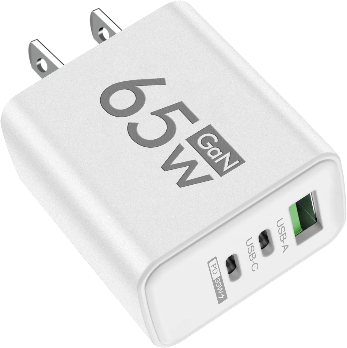 65W Lightning 3-Port Adapter - Charging Box/Plug (1 USB-A Port, 2 USB-C Ports)