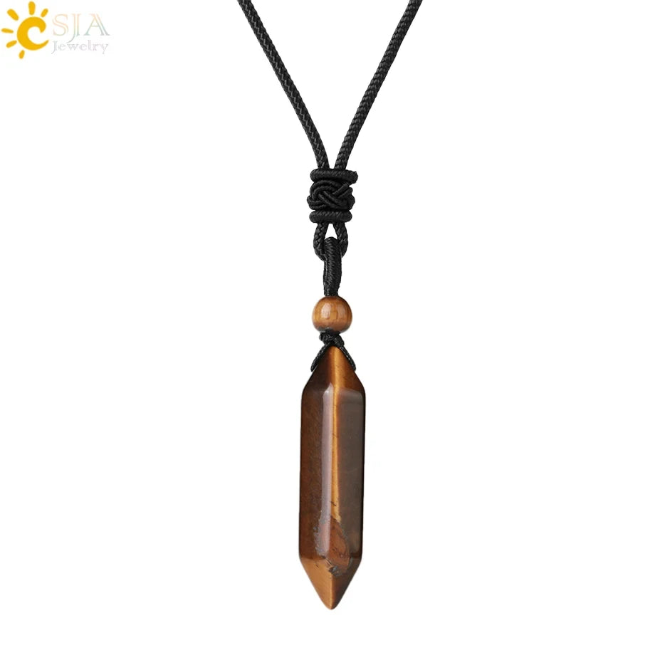 Men's Mali Necklace - Polished Stone Wolf-Shark Tooth