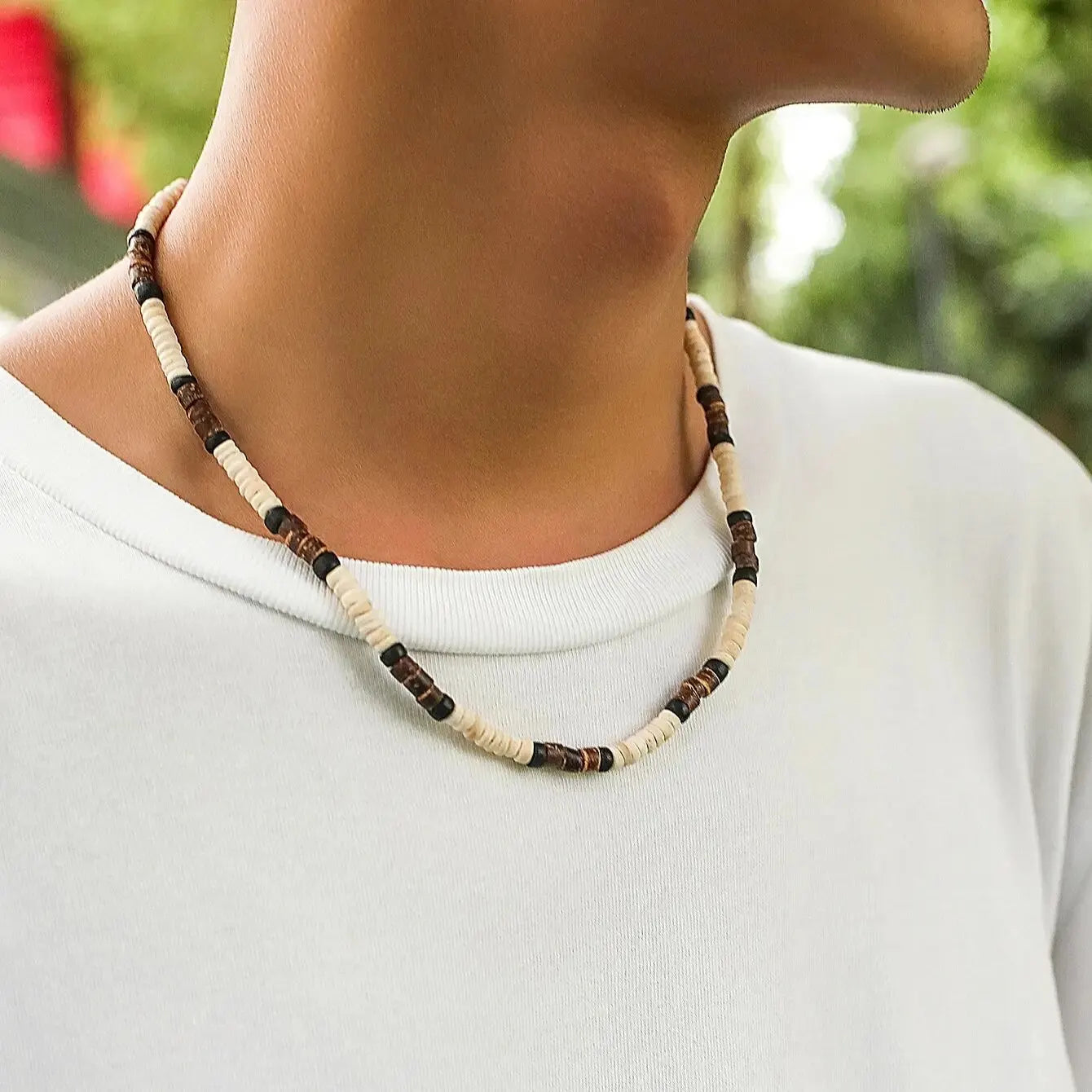 Men's Mali Necklace - Wooden Bead