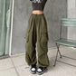 2023 Women Casual Joggers Tech Pants Solid Low Waist Pants Drawstring Wide Leg Baggy Trousers Y2k Streetwear Oversize Sweatpants