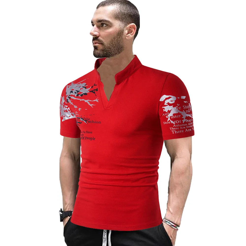 Men Polo Men Shirt Short Sleeve Polo Shirt Print Polo New Clothing Summer Streetwear Casual Fashion Men tops