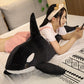 50cm-130cm Lifelike Orcinus Orca Black Whale Plush Toys Big Fish Cloth Doll Shark Stuffed Sea Animals Children Birthday Gift