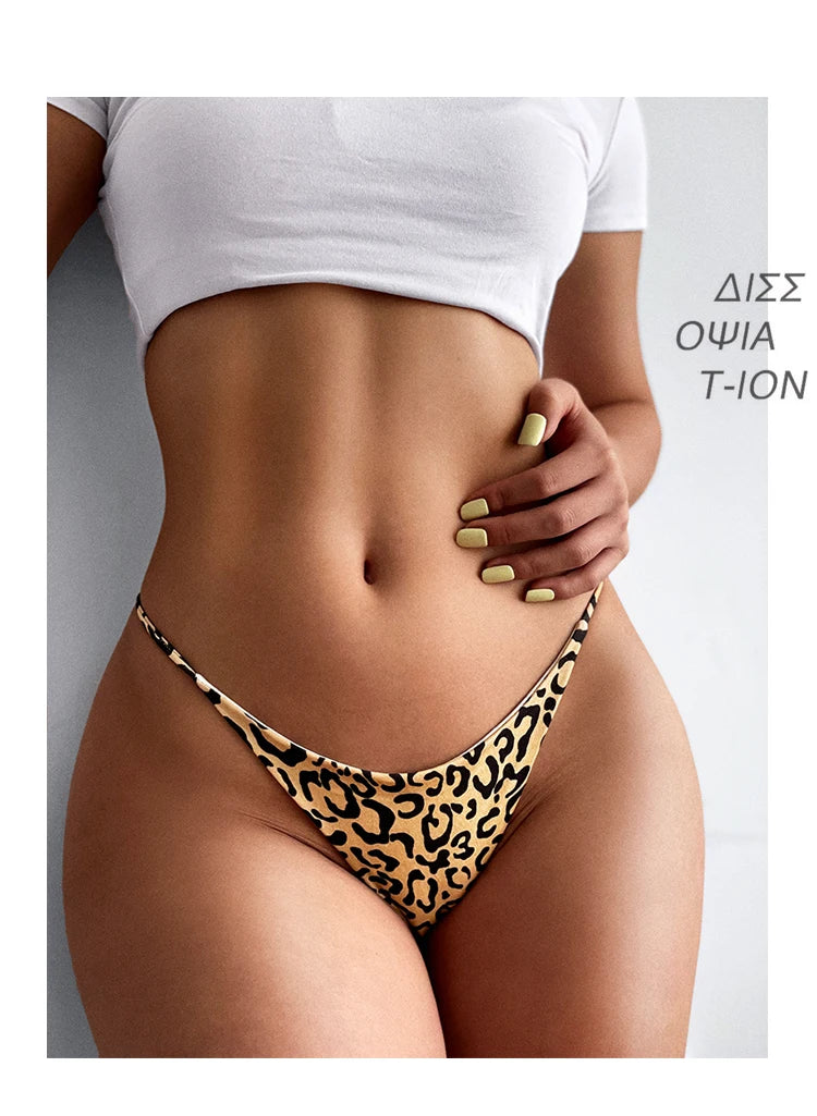 Cotton G String Leopard Women Panties Sexy Briefs Thong Low Waist T-back Bikini Underwear Seamless Femlae Lingerie Size S-XXL