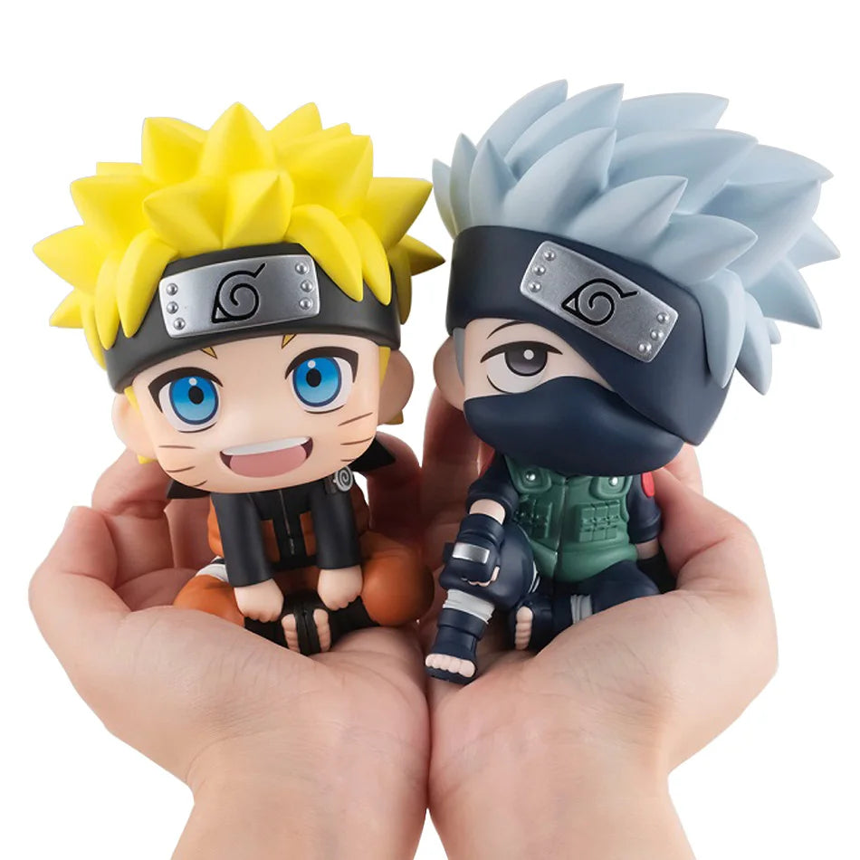 9.5cm Anime Figure Uzumaki Naruto Kakashi Uchiha Sasuke Itachi Kawaii Toy Q Figural Car Decoration PVC Model Gift