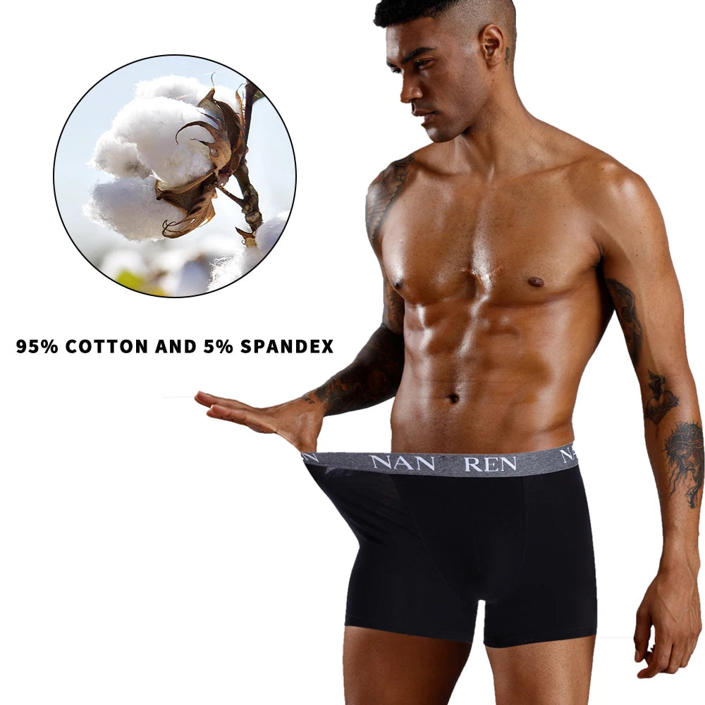 Men Boxer Shorts Men's Panties Male Underpants Calzoncillos Calecon Soft Cotton Sexy 3D Pouch Underwear Boxershorts Larger Size