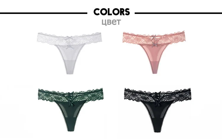 Meet'r Women Sexy Lace Panties Low-waist Underwear Thong Female G String Breathable Lingerie Temptation Embroidery Intimates