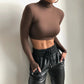 Basic Sheath Women Solid Turtleneck Tshirt Autumn Stretch Casual Undershirt Female All-match Street Activity Crop Tops