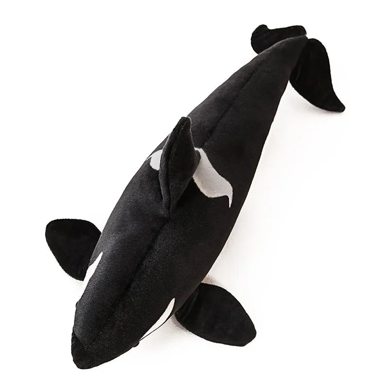 50cm-130cm Lifelike Orcinus Orca Black Whale Plush Toys Big Fish Cloth Doll Shark Stuffed Sea Animals Children Birthday Gift