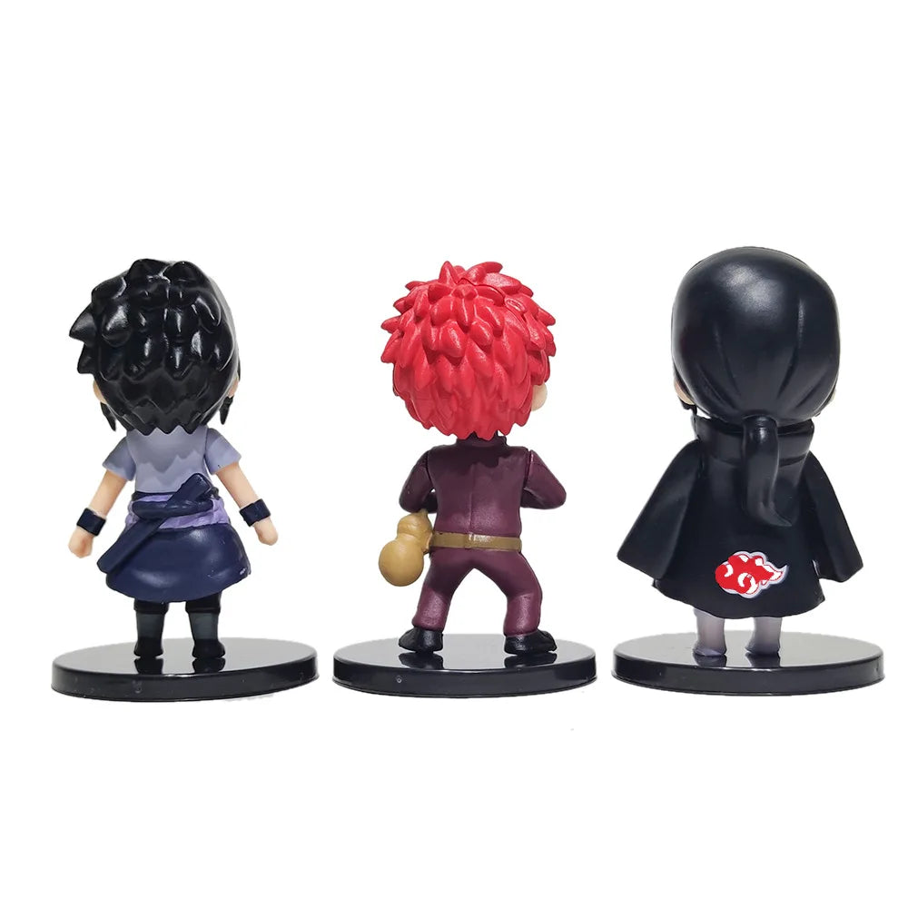 Hot 12pcs/set Anime Naruto Shippuden Hinata Sasuke Itachi Kakashi Gaara anime figure Q Version PVC Figures Toys Dolls Kid Gift