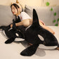 50cm-130cm Lifelike Orcinus Orca Black Whale Plush Toys Big Fish Cloth Doll Shark Stuffed Sea Animals Children Birthday Gift