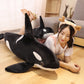 50cm-130cm Lifelike Orcinus Orca Black Whale Plush Toys Big Fish Cloth Doll Shark Stuffed Sea Animals Children Birthday Gift