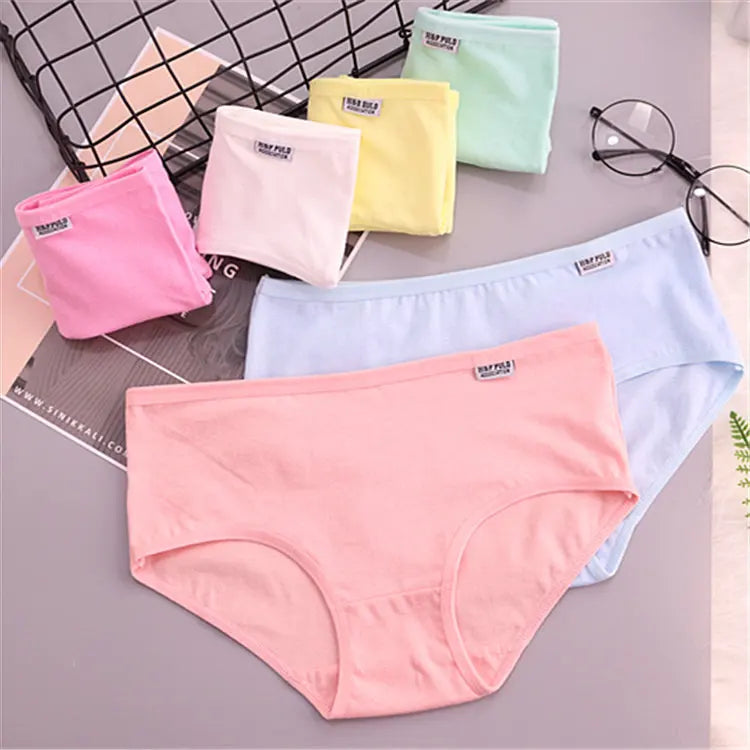 7Pcs/Lot Plus Size Underwear Women's Panties Cotton Girl Briefs Sexy Lingeries Shorts Underpant Solid Panty Female Intimates 4XL