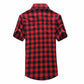 Red And Black Plaid Shirt Men Shirts 2024 New Summer Fashion Chemise Homme Mens Checkered Shirts Short Sleeve Shirt Men Blouse