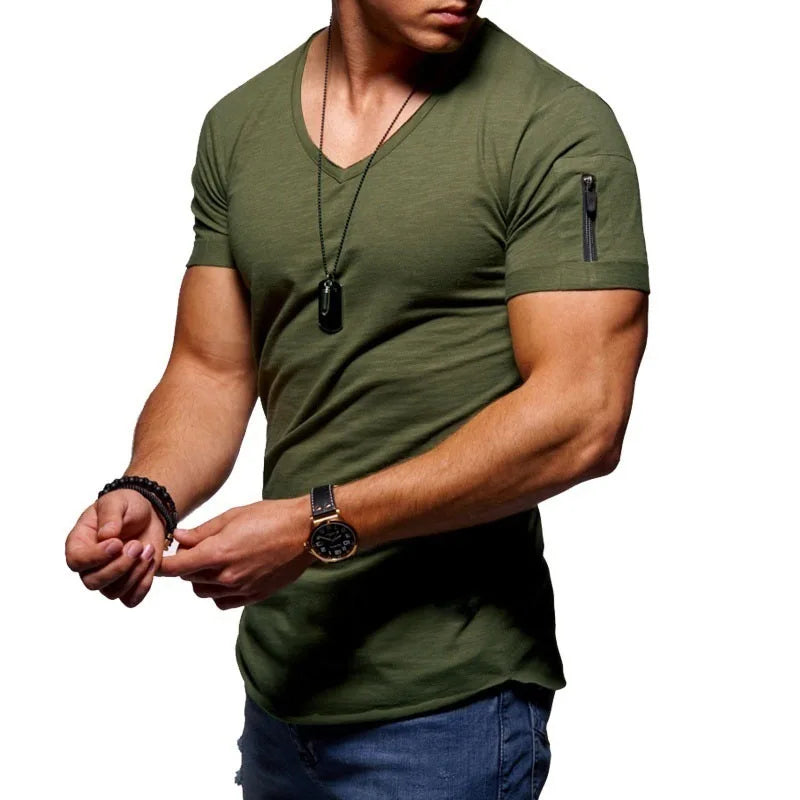 Men's V-Neck Fitness T-Shirt Color Set 2