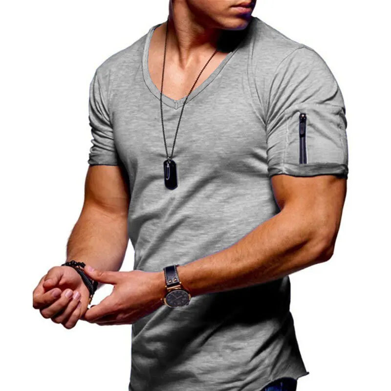 Men's V-Neck Fitness T-Shirt Color Set 1