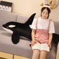 50cm-130cm Lifelike Orcinus Orca Black Whale Plush Toys Big Fish Cloth Doll Shark Stuffed Sea Animals Children Birthday Gift