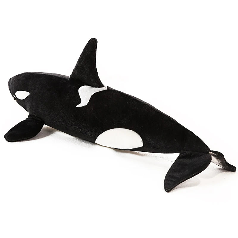 50cm-130cm Lifelike Orcinus Orca Black Whale Plush Toys Big Fish Cloth Doll Shark Stuffed Sea Animals Children Birthday Gift