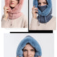 Winter Fur Cap Mask Set Hooded for Women Knitted Cashmere Neck Warm Balaclava Ski Windproof Hat Thick Plush Fluffy Beanies hood