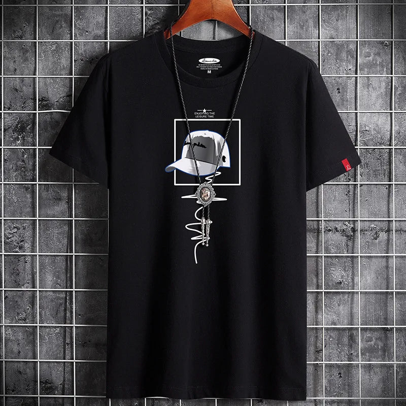 T Shirt for Men 2023 Clothing Fitness White O Neck Anime Man T-shirt For Male Oversized S-6XL New Men T-shirts Goth Punk