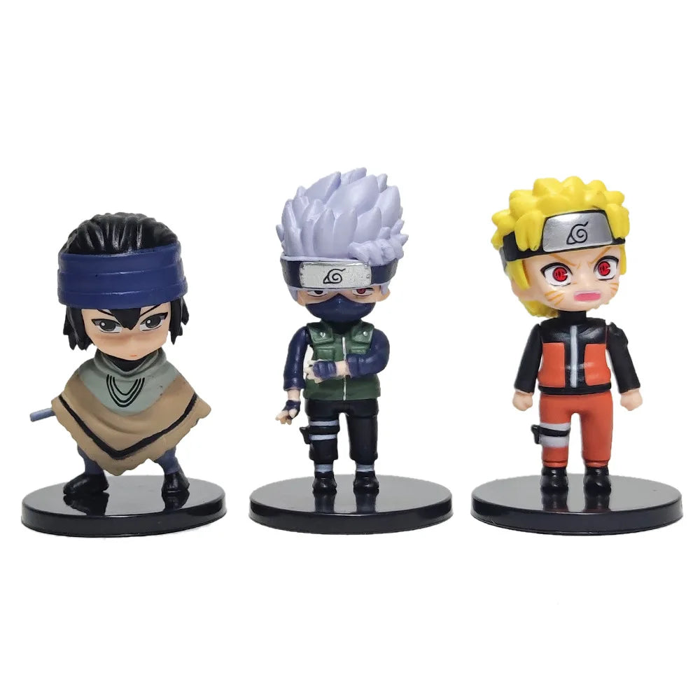 Hot 12pcs/set Anime Naruto Shippuden Hinata Sasuke Itachi Kakashi Gaara anime figure Q Version PVC Figures Toys Dolls Kid Gift