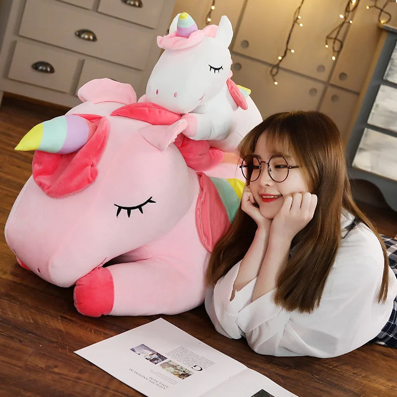 25cmKawaii Giant Unicorn Plush Toy Soft Stuffed Unicorn Soft Dolls Animal Horse Toys For Children Girl Pillow Birthday Gifts