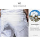 Men White Jeans Fashion Casual Classic Style Slim Fit Soft Trousers Male Brand Advanced Stretch Pants