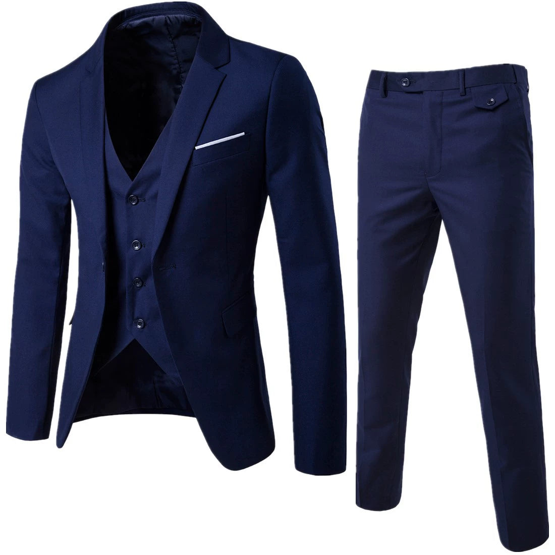 Suit MEN'S Three Piece Suit Casual Solid Color Small Suit