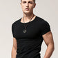 Men's Pure Black White Tight Base Shirt Short-Sleeved T-shirt