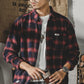 Jereno American Classic Long Sleeve Casual Plaid Shirt