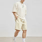 Pure Color Men's Minimalist Textured Shorts