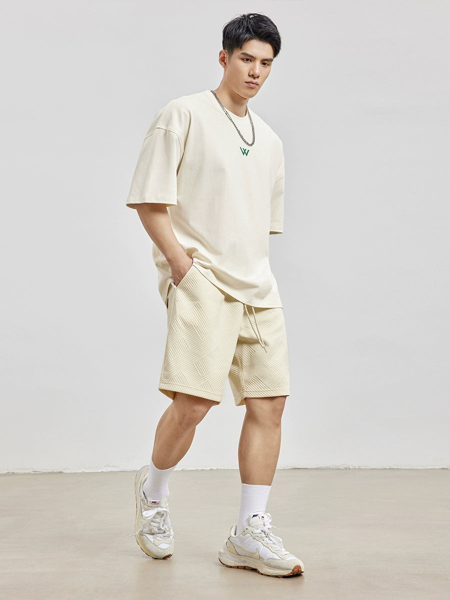 Pure Color Men's Minimalist Textured Shorts